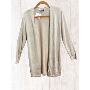 Sam & Jess Women's Sz XS Gold Metallic Thread LS Open Front Cardigan Sweater